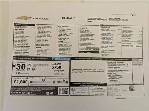 Used 2024 Chevrolet Trax LT w/ Sunroof Package FWD image 27