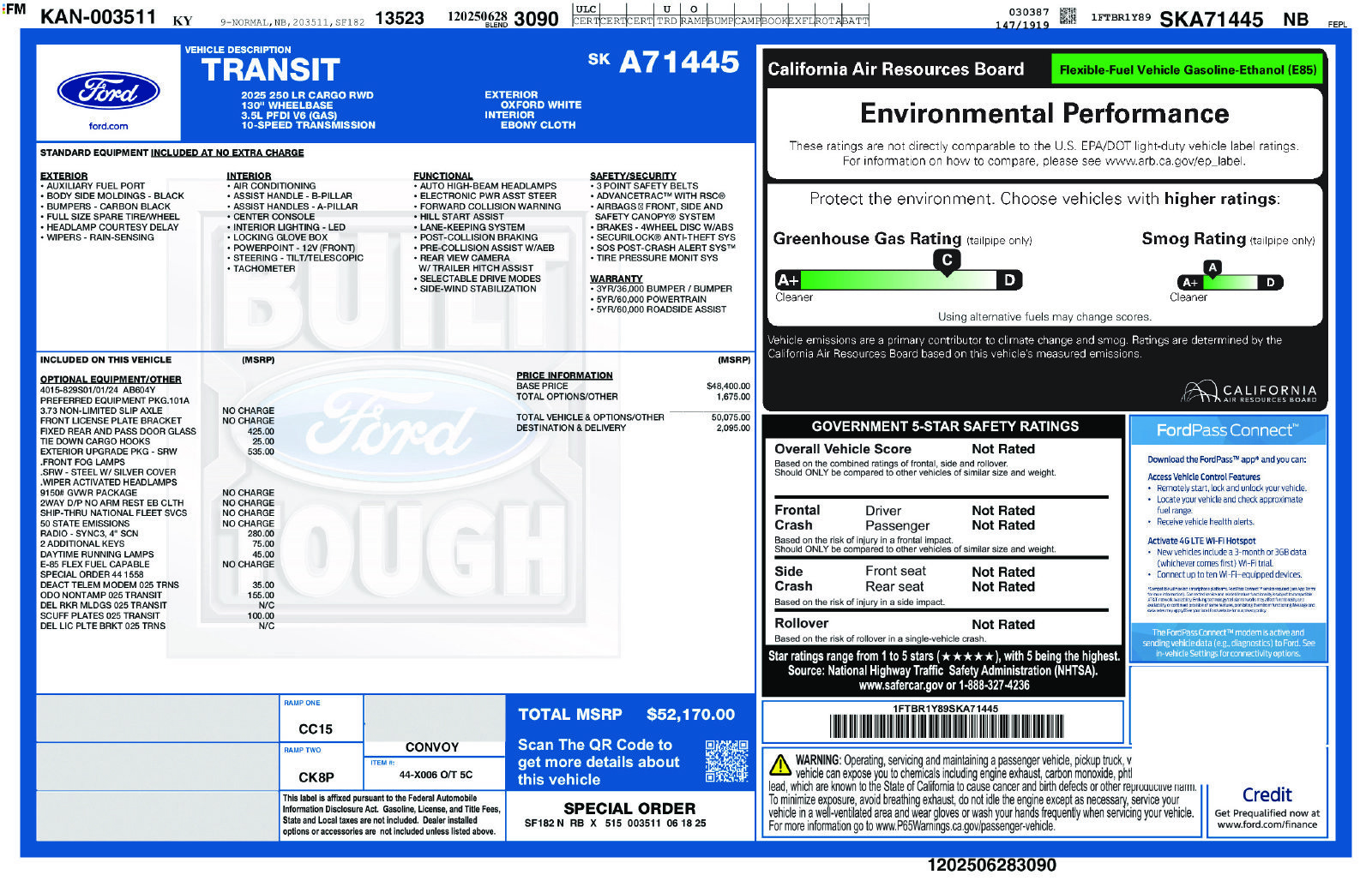 Used 2025 Ford Transit 250 Low Roof w/ Exterior Upgrade Package RWD image 28