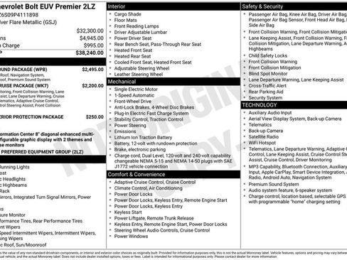 Used 2023 Chevrolet Bolt EUV Premier w/ Sun & Sound Package FWD image 2