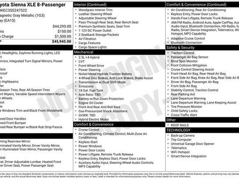 Used 2025 Toyota Sienna XLE FWD image 2