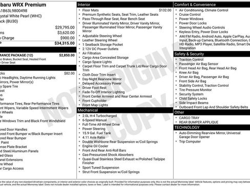 Used 2020 Subaru WRX Premium w/ Performance Package image 15