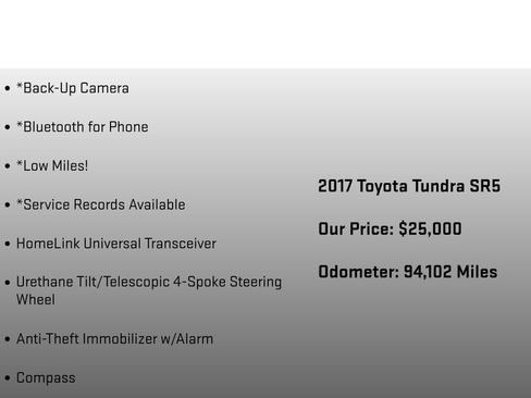 Used 2017 Toyota Tundra SR5 w/ SR5 Upgrade Package RWD image 12
