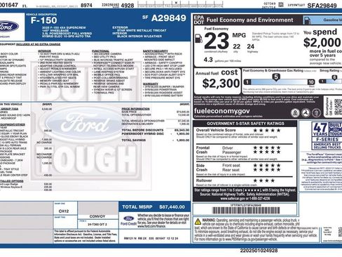 Used 2025 Ford F150 Platinum w/ Equipment Group 702A High image 2