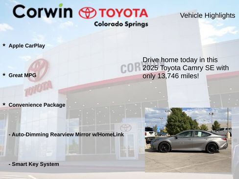 Used 2025 Toyota Camry SE w/ Convenience Package FWD image 7