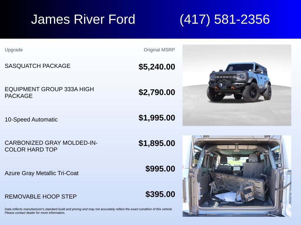 Used 2023 Ford Bronco Badlands w/ Sasquatch Package AWD/4WD image 5