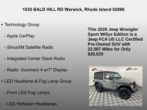 Certified 2020 Jeep Wrangler Sport image 29