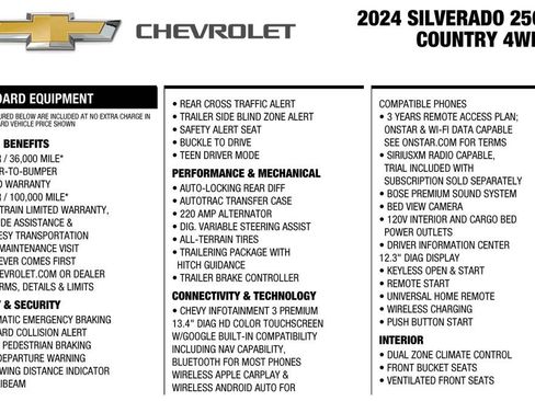 Used 2024 Chevrolet Silverado 2500 High Country w/ Technology Package AWD/4WD image 2