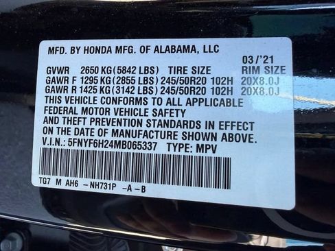 Used 2021 Honda Pilot Special Edition image 12