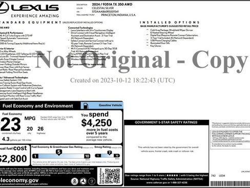 Certified 2024 Lexus TX 350 AWD w/ Cold Weather Package image 26