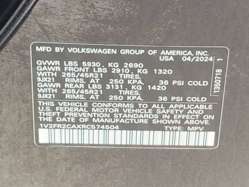 Used 2024 Volkswagen Atlas SEL Premium R-Line AWD/4WD image 21