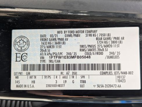 Used 2021 Ford F150 Lariat w/ Equipment Group 502A High AWD/4WD image 54