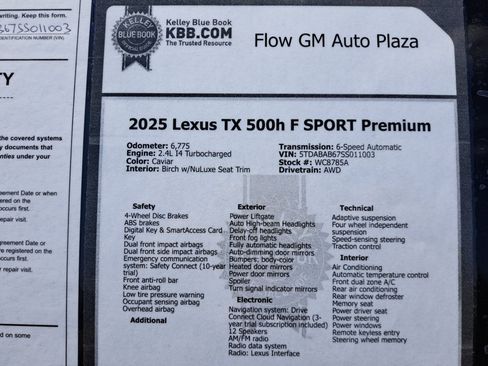 Used 2025 Lexus TX 500h AWD w/ Technology Package image 39