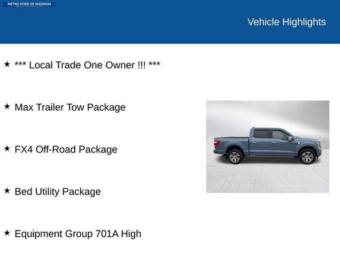 Used 2023 Ford F150 Platinum w/ Equipment Group 701A High image 2