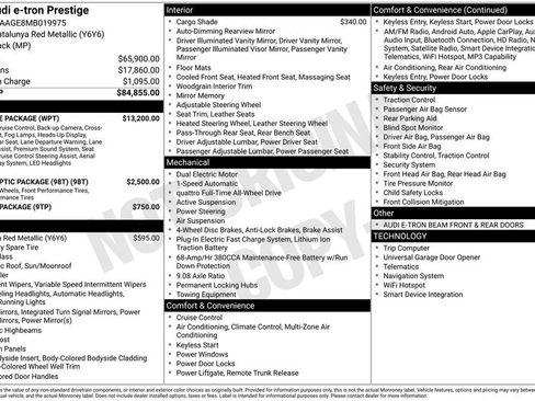 Used 2021 Audi e-tron Prestige w/ Prestige Package image 1