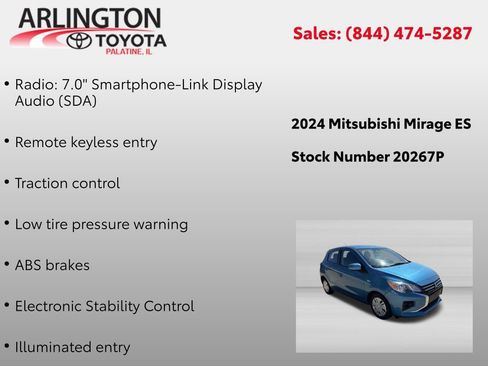 Used 2024 Mitsubishi Mirage ES FWD image 2