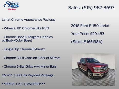 Used 2018 Ford F150 Lariat w/ Equipment Group 502A Luxury AWD/4WD image 25