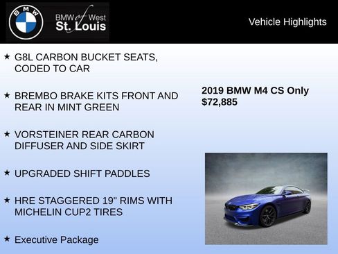 Used 2019 BMW M4 CS w/ Executive Package RWD image 16
