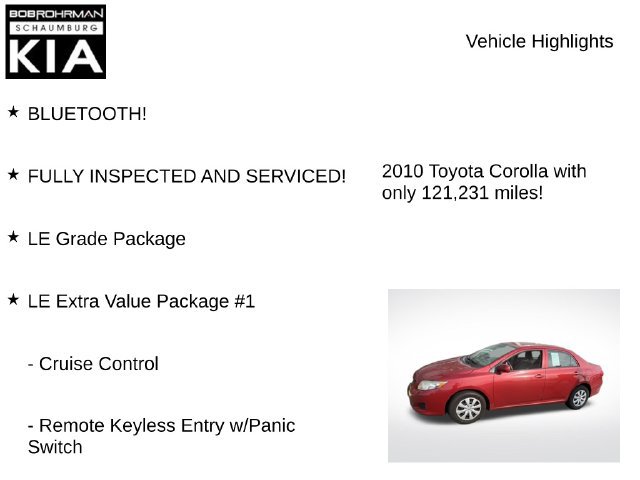 Used 2010 Toyota Corolla LE w/ All Weather Guard Pkg FWD image 7