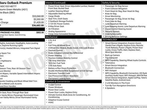 Used 2025 Subaru Outback Premium w/ Popular Package #1A AWD/4WD image 37