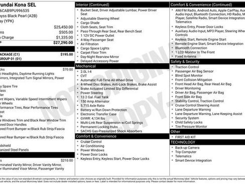 Certified 2023 Hyundai Kona SEL w/ Cargo Package image 3