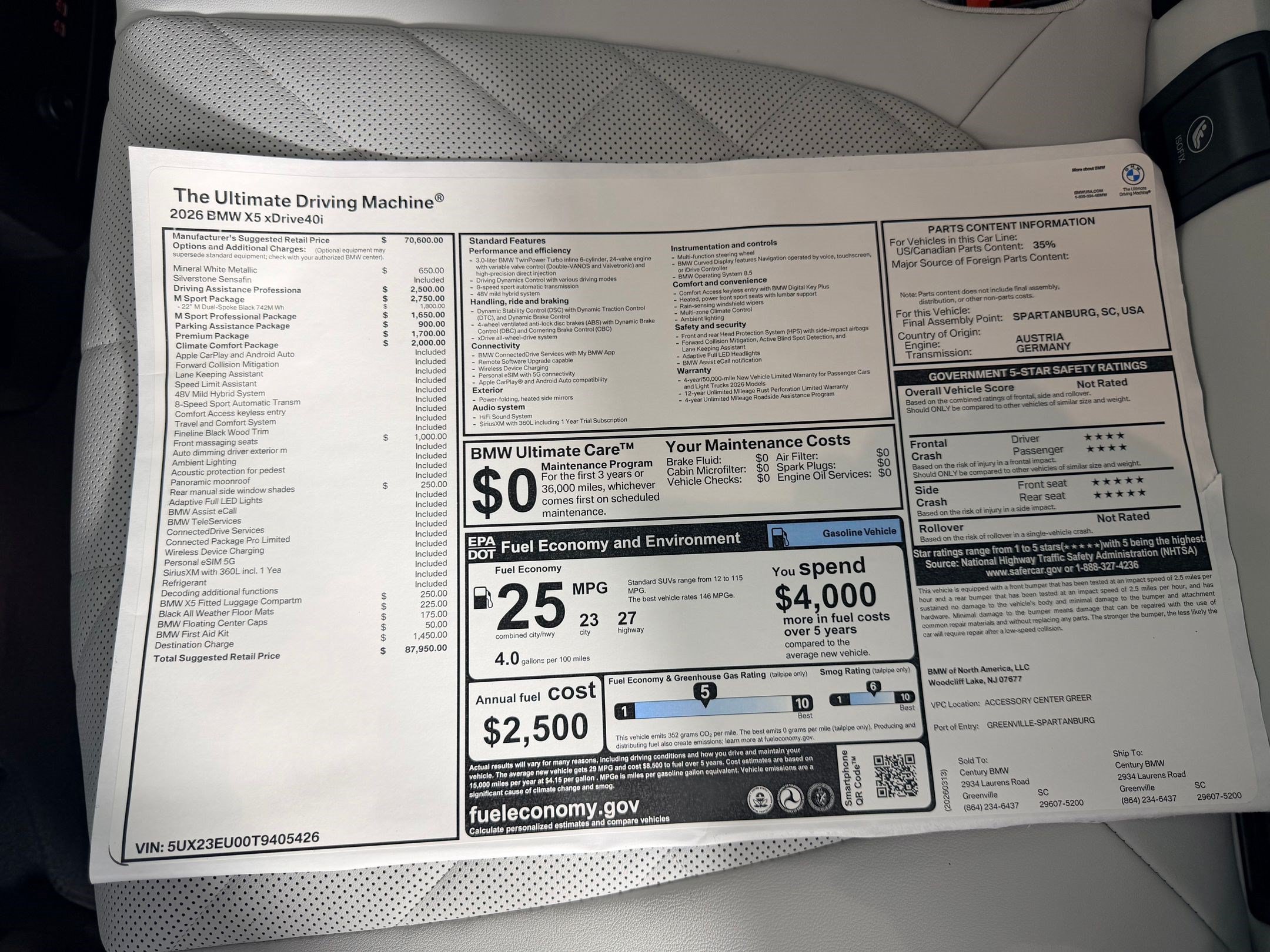 Used 2026 BMW X5 xDrive40i w/ M Sport Package AWD/4WD image 20