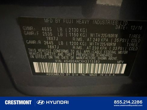 Used 2017 Subaru Outback 2.5i Limited image 39