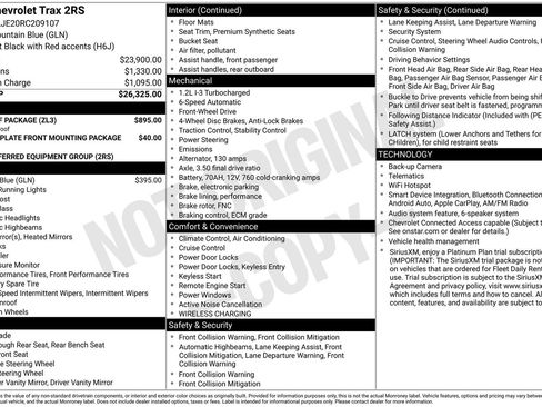 Used 2024 Chevrolet Trax RS w/ Sunroof Package FWD image 14