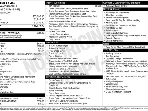 Used 2024 Lexus TX 350 FWD w/ Cold Weather Package image 31