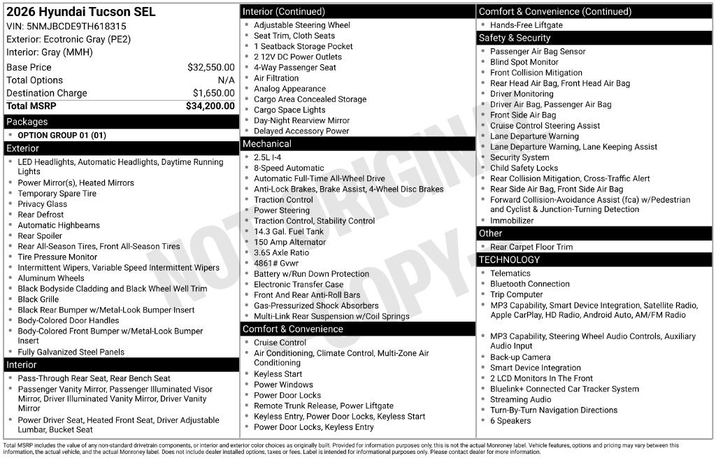 Used 2026 Hyundai Tucson SEL Plus AWD/4WD image 6