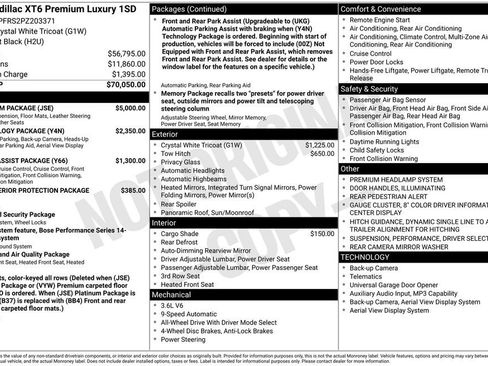 Used 2023 Cadillac XT6 Premium Luxury w/ Platinum Package image 3