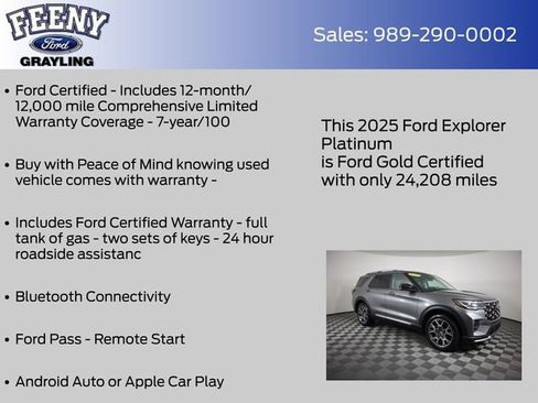 Certified 2025 Ford Explorer Platinum w/ Ultimate Package AWD/4WD image 5