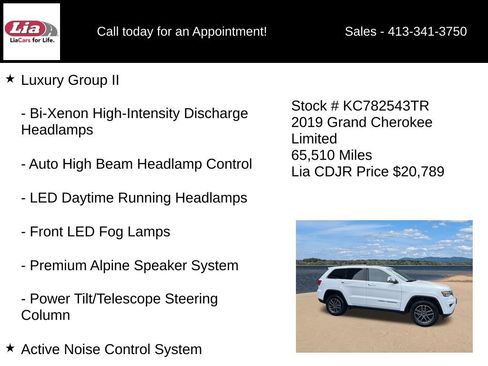 Certified 2019 Jeep Grand Cherokee Limited w/ Luxury Group II AWD/4WD image 11