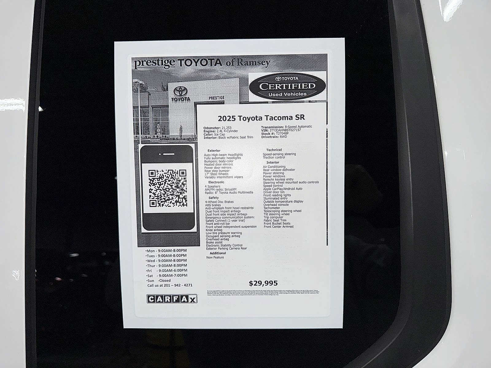 Certified 2025 Toyota Tacoma SR RWD image 13