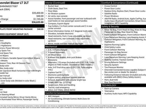 Certified 2021 Chevrolet Blazer LT AWD/4WD image 34