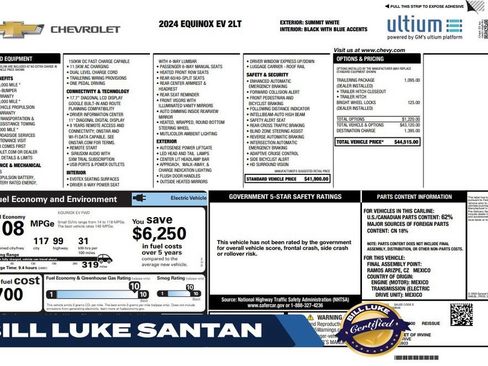 Used 2024 Chevrolet Equinox EV LT w/ LPO, Trailering Package FWD image 1
