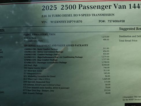 New 2025 Mercedes-Benz Sprinter 2500 image 22