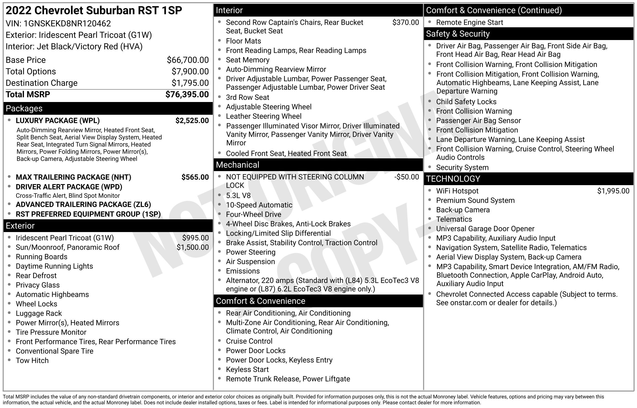 Used 2022 Chevrolet Suburban RST w/ Luxury Package AWD/4WD image 2