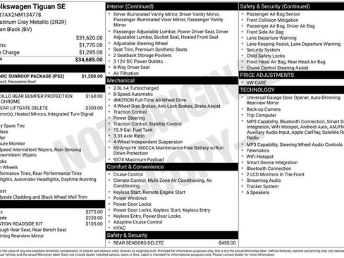 Used 2022 Volkswagen Tiguan SE w/ Panoramic Sunroof Package AWD/4WD image 36