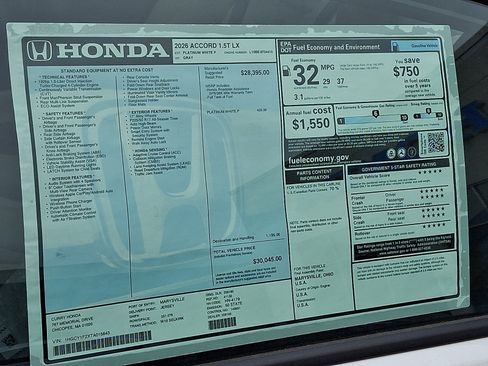 New 2026 Honda Accord LX image 11