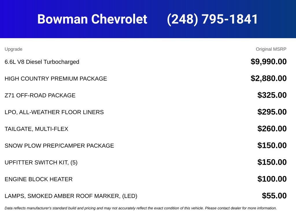 New 2026 Chevrolet Silverado 2500 High Country w/ High Country Premium Package AWD/4WD image 5