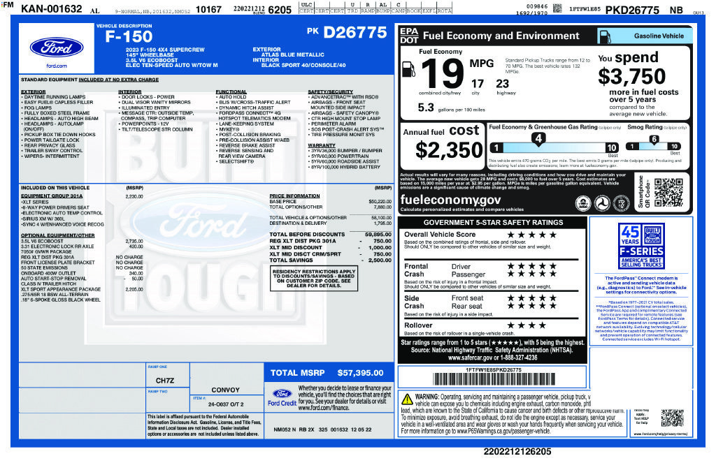 Used 2023 Ford F150 XLT w/ Equipment Group 301A Mid AWD/4WD image 4