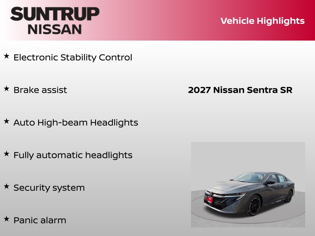 Certified 2027 Nissan Sentra SR w/ Floor Mat Package FWD image 30