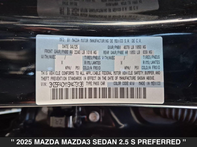 Used 2025 MAZDA MAZDA3 s FWD image 37