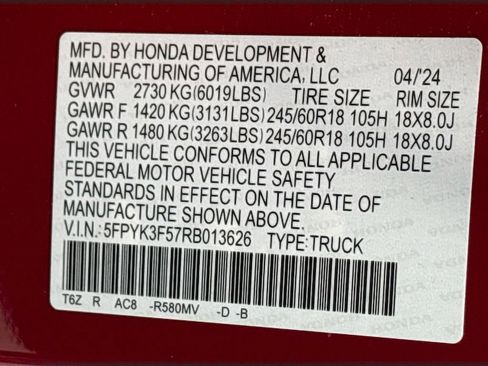 Used 2024 Honda Ridgeline RTL image 33