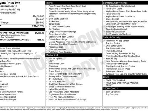 Used 2017 Toyota Prius Two w/ Prius Two Safety Plus Package image 7