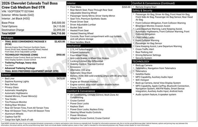 New 2026 Chevrolet Colorado Trail Boss AWD/4WD image 28