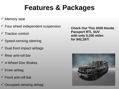 Certified 2026 Honda Passport RTL image 12