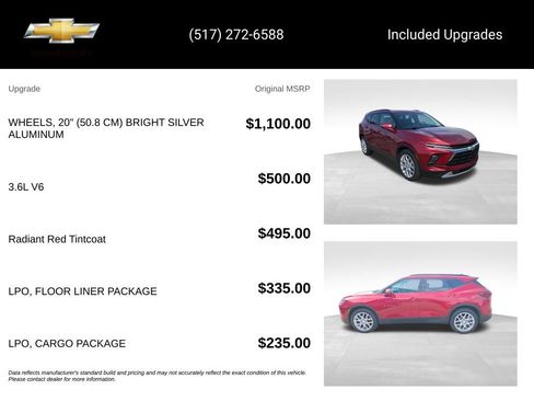Certified 2023 Chevrolet Blazer LT w/ LPO, Floor Liner Package AWD/4WD image 15