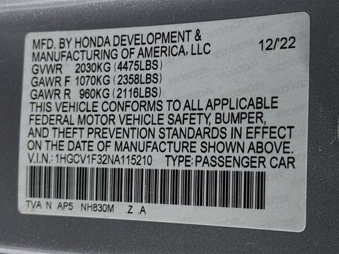 Certified 2022 Honda Accord Sport image 29