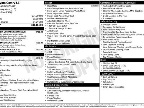 Used 2025 Toyota Camry SE w/ Multimedia Upgrade Package FWD image 32